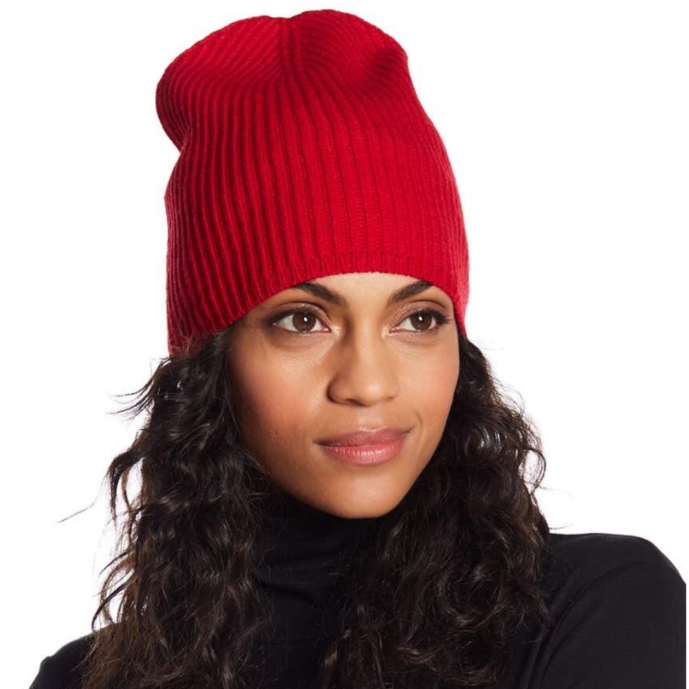 kate spade♠️Knit Bow beanie in beautiful Charm Red